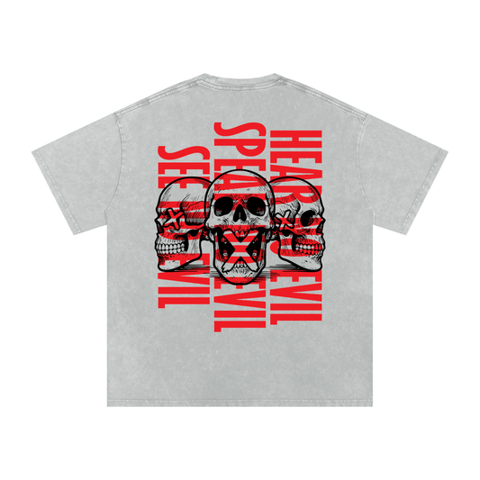 hear no evil,see no evil,speak no evil,no evil,skulls tee,skulls