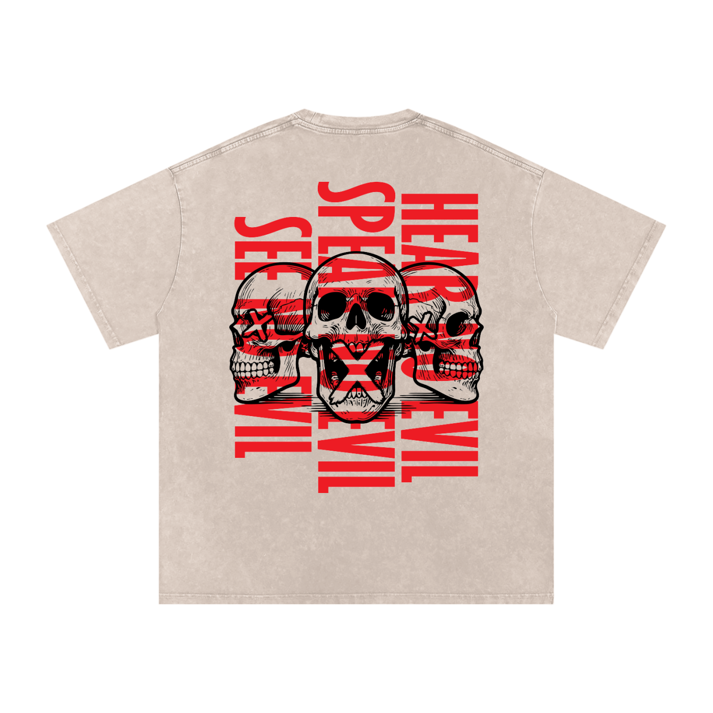 hear no evil,see no evil,speak no evil,no evil,skulls tee,skulls